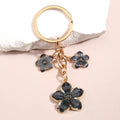 Cute Sakura Flower Keychain Plant Pendant Key Ring Enamel for Women Girls Handbag Car Keys DIY Sweet Jewelry Accessories Gifts