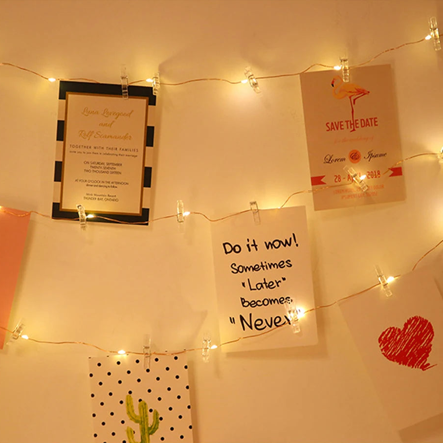 LED Fairy Rope Lights w/ Photo Clips
