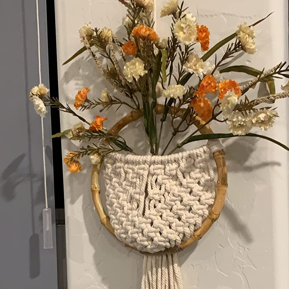Woven Macramé Hanging Basket / Flower Holder