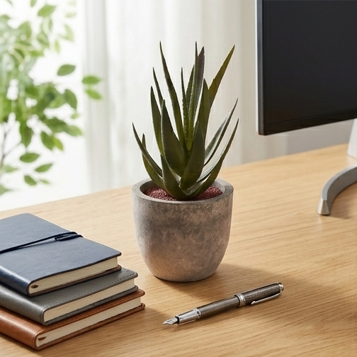 Mini Potted Succulents - Slate Gray Pot