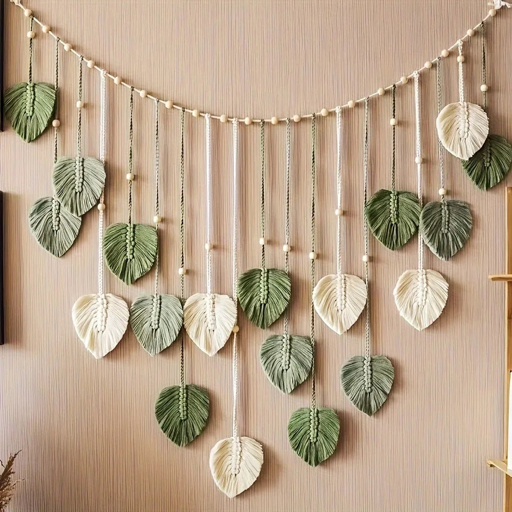 Modern Macrame Wall Art Tapestry, Bohemian Wall Decoration, Home Decoration, Macrame Feather Wall Hanging on the Wall