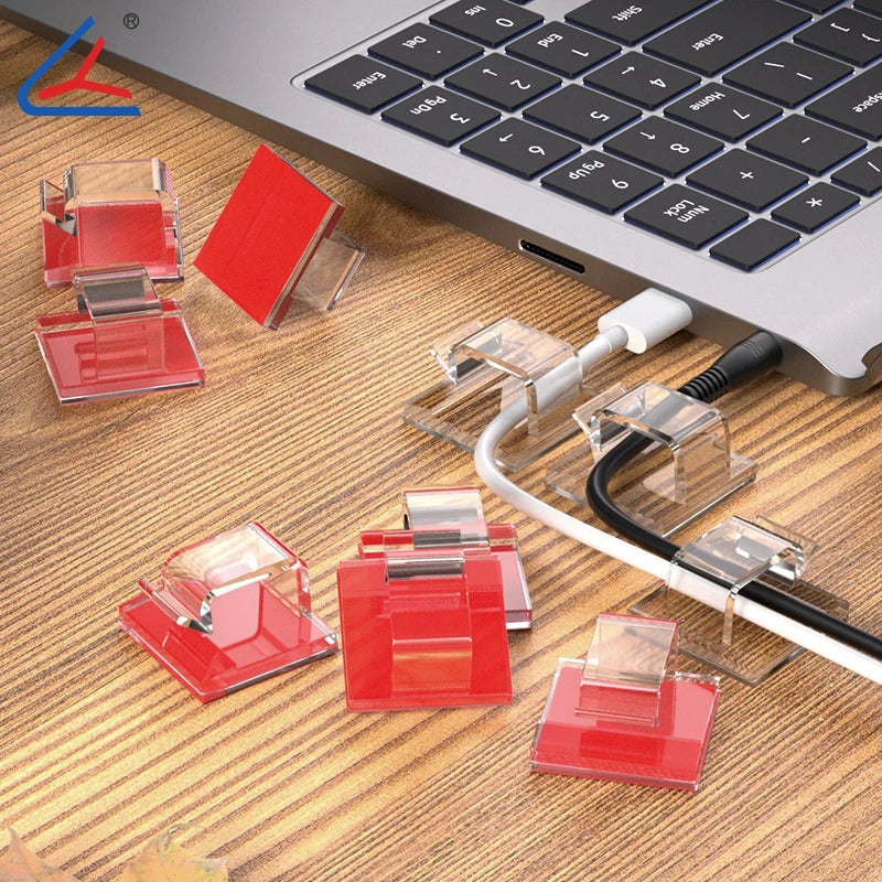 Clear Adhesive Cable Clips