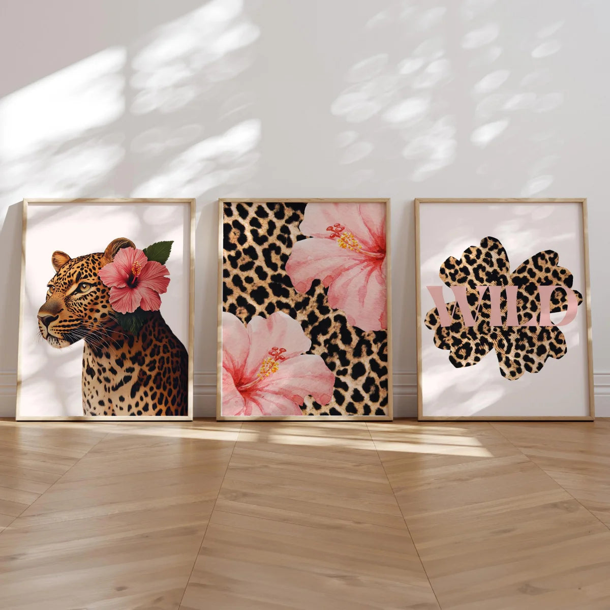 Cheetah Blossom Art Print Set