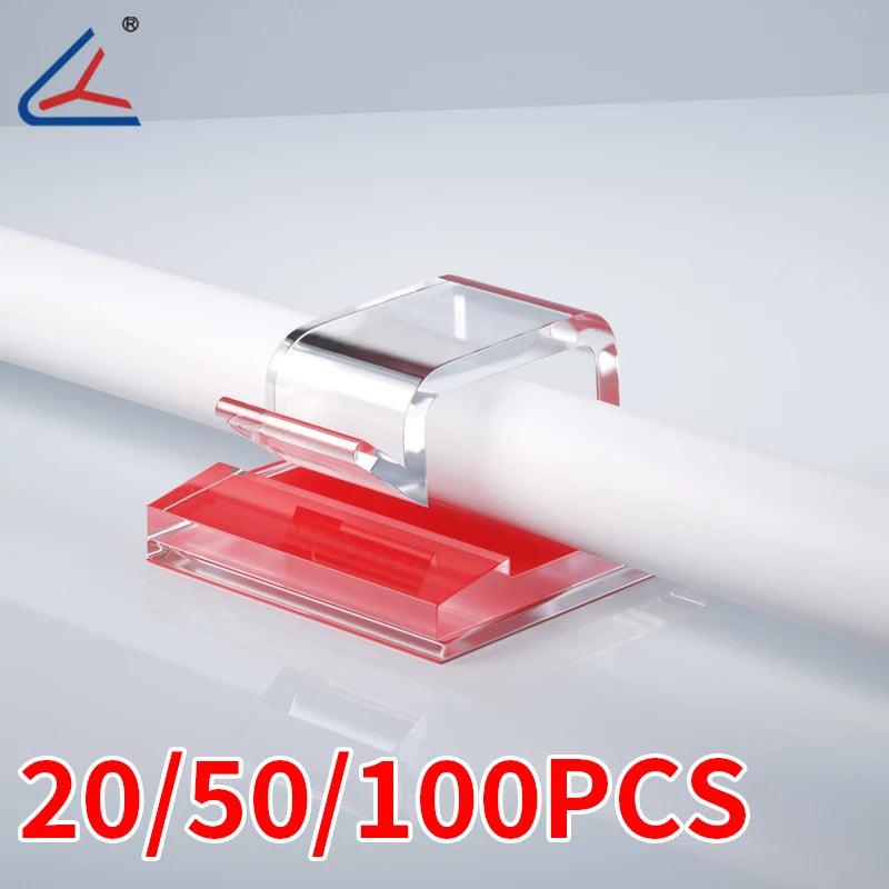 Clear Adhesive Cable Clips