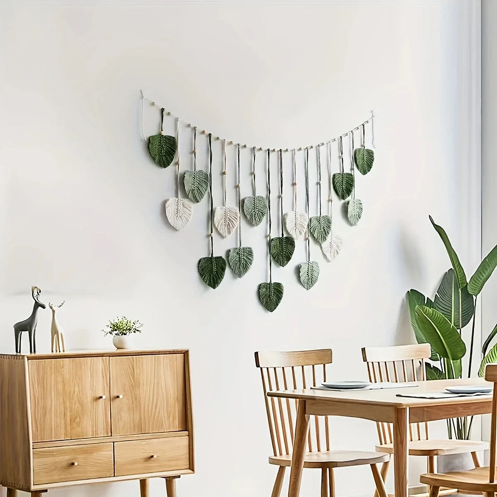 Modern Macrame Wall Art Tapestry, Bohemian Wall Decoration, Home Decoration, Macrame Feather Wall Hanging on the Wall