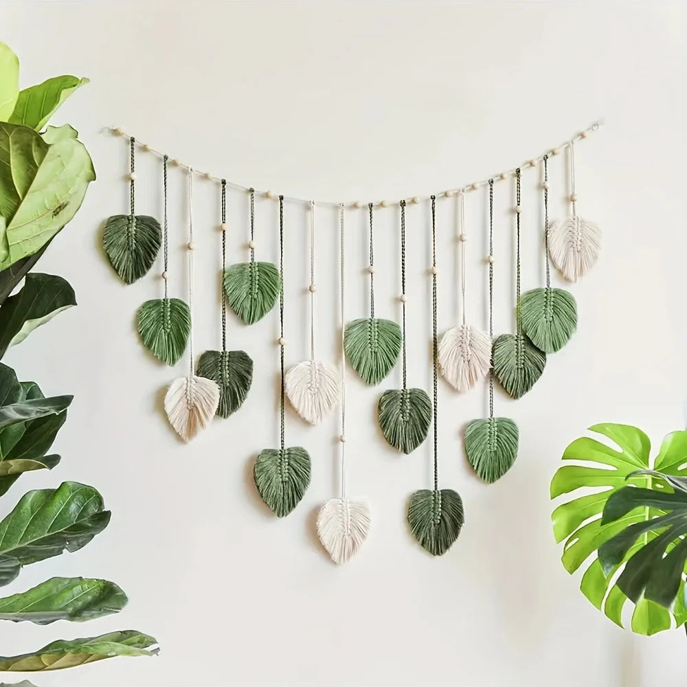 Modern Macrame Wall Art Tapestry, Bohemian Wall Decoration, Home Decoration, Macrame Feather Wall Hanging on the Wall